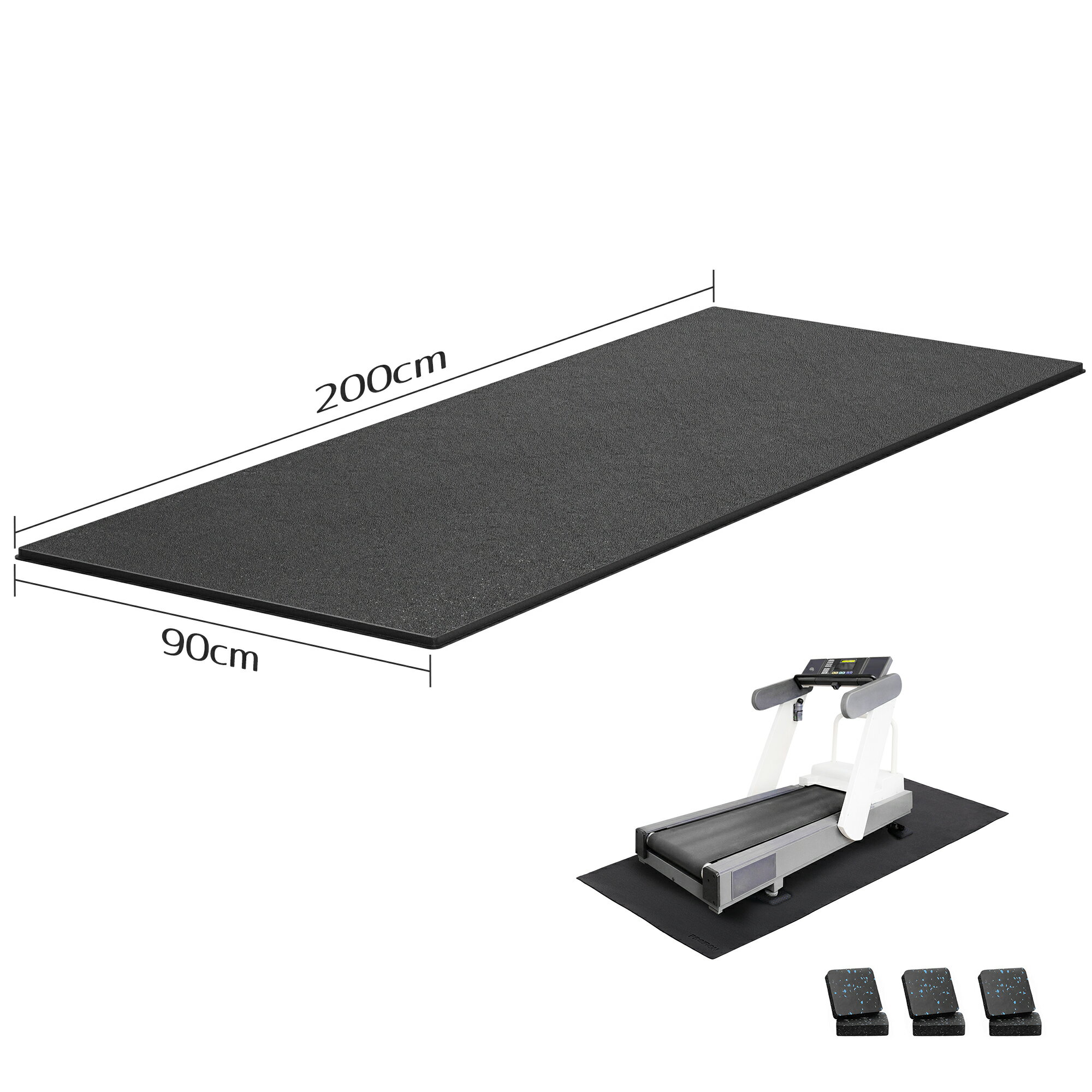 【SALE期間10%OFF！】PROIRON 大判 エアロバイク マット フィットネスバイク マット フロアマット スピンバイク マット 防音 防振 バイク マット 200*92*0.5cm