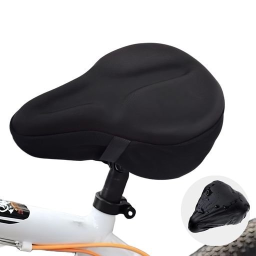 Opeta 自転車 サドルカバー サドルクッション 痛くない 反射ステッカー付き 防水カバー付き 防塵 超大肉厚 衝撃吸収 エアロバイク/ママチャリ/クロスバイク対応 通勤 通学