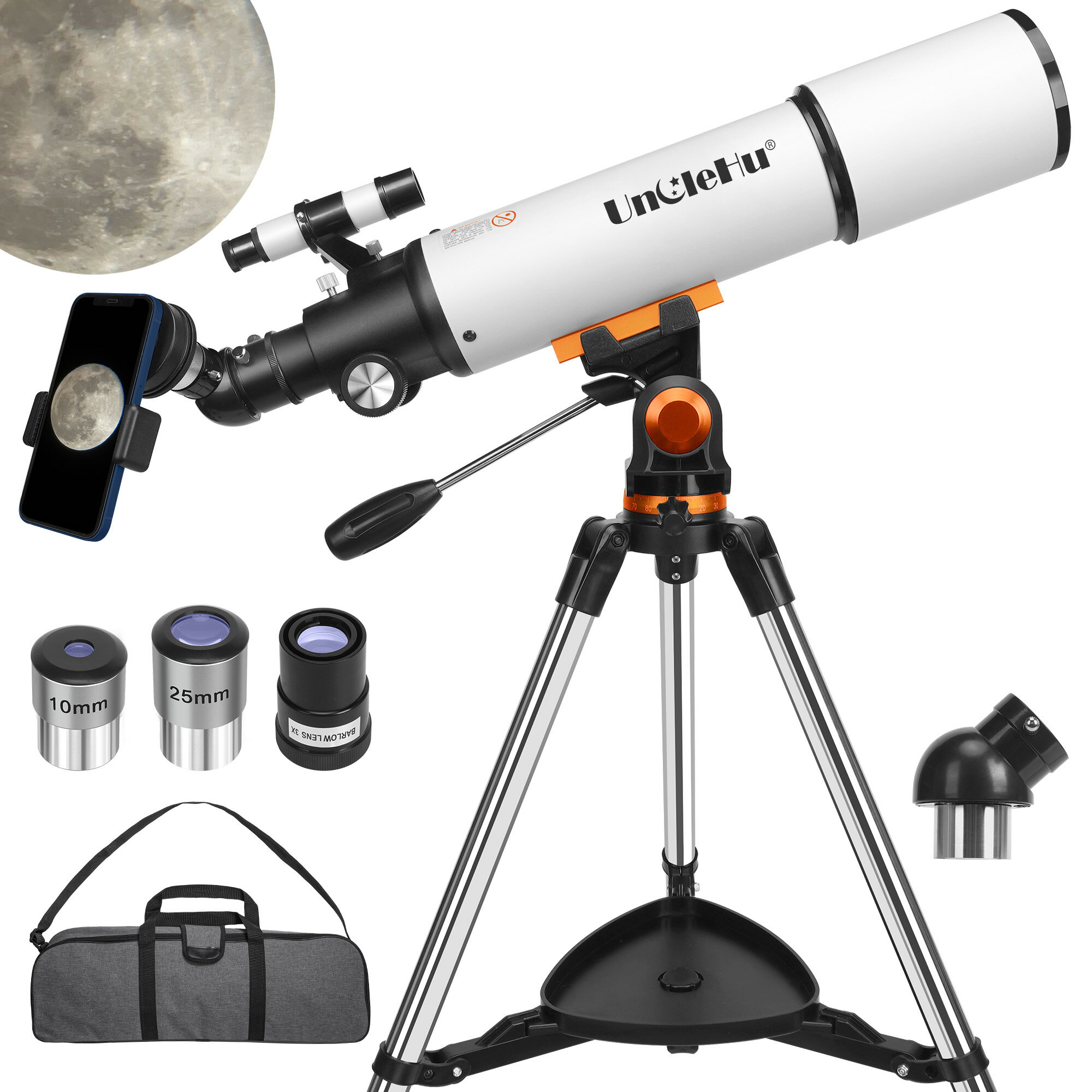 【8/11まで最大2000円OFFクーポン＆ポイント5倍】【TW80500 天体望遠鏡 80mm大口径 500mm焦点距離】最大120倍拡大 望遠鏡 初心者 屈折式 高倍率 大口径 スマホ撮影 天体観測 星座早見 正像天頂ミラー ムーンフィルター付 軽量 三脚調節可 日本語説明書
