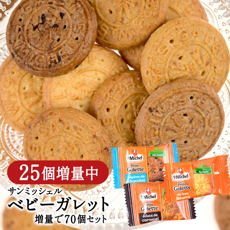 ［25個増量中！合計70個でお届け!!］［St Michel］サンミッシェル ベビーガレット45個［ガレット・キャラメル・チョコチップ］選り取り［メール便］【送料無料】【4〜5営業日以内に出荷】[クッキー][ガレット][個包装][クッキー個包装]