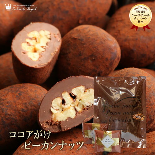 お中元 スイーツ プレゼント 食品 プチギフト チョコ お菓子 贈り物 手土産 個包装 ありがとう お世話になりました/ピーカンナッツ 第25回全国菓子大博覧会栄誉賞受賞 /ココアがけピーカンナッツチョコレート(100g/袋)