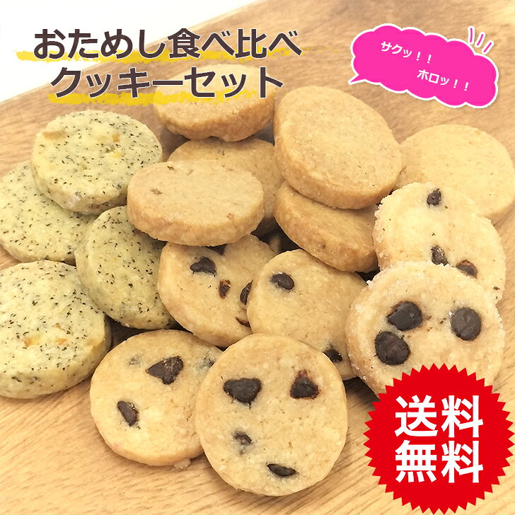 送料無料 スイーツ 焼き菓子 お買い物マラソン 買い回り お試し 食べ比べ クッキーセット 手作りクッキー バタークッキー チョコチップクッキー ディアマンクッキー サブレ