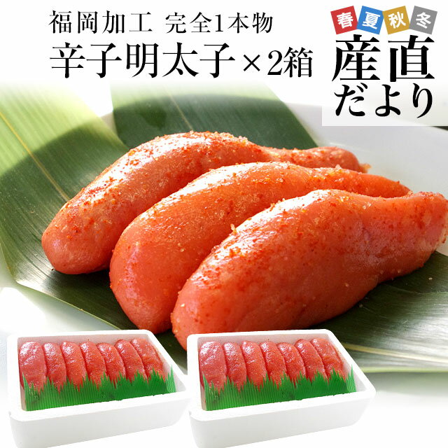 福岡加工 辛子明太子 ゴールデンサイズ 極太1本もの 約260g(6本から7本)×2箱 送料無料 めんたいこ　シーフード from九州