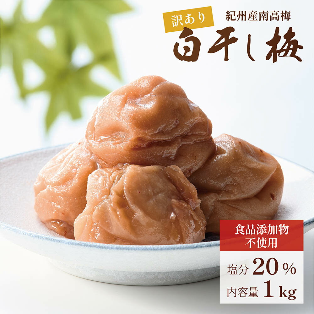 【19日20時~ポイント5倍】梅干し 白干し梅 紀州南高梅 無添加 1kg 大粒 訳あり品 つぶれ梅