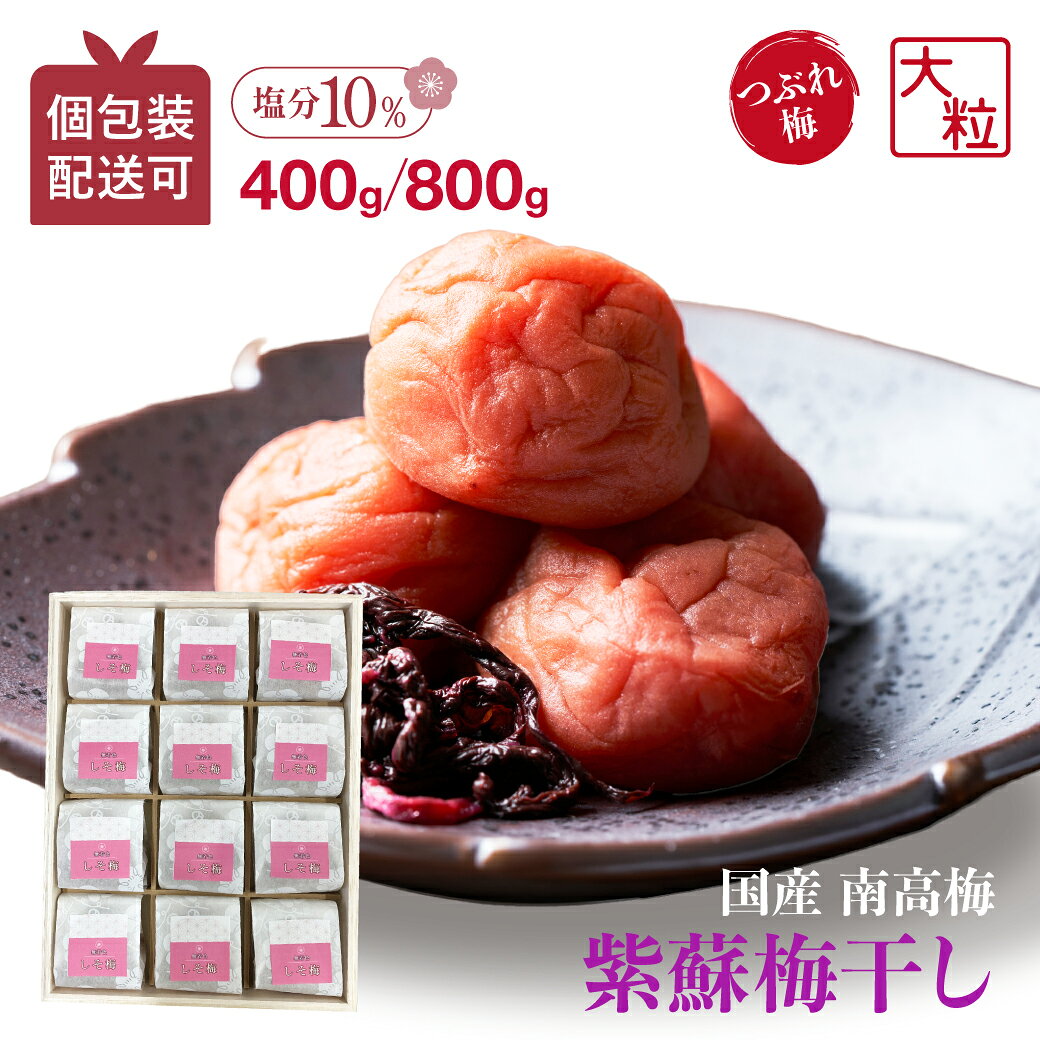 梅干し 訳あり 紫蘇 塩分10% 400g 800g 個包装 梅干 紫蘇漬け しそ 紫蘇梅 和歌山県 紀州産 南高梅 訳あり つぶれ 紀州 国産 お弁当 お徳用 梅 紀州梅干し 10% つぶれ梅 KIMARU