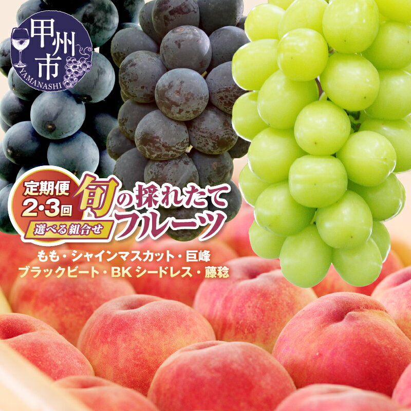 【ふるさと納税】 高評価★満足度95.9％ フルーツ 定期便 シャインマスカット 桃 ぶどう お試し 選べる 巨峰 ブラックビート 藤稔 果物 冷蔵 新鮮 ランキング 高評価 数量限定 おすすめ 山梨県 甲州市 2026年 先行予約 （HO）