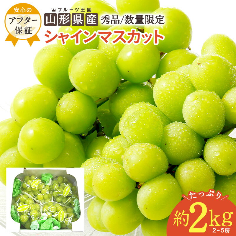 【ふるさと納税】約2kg (2〜5房) 山形 の シャインマスカット 人気 の 高級 種なし ぶどう 【2026年9月〜10月発送分先行受付】 先行予約 ふるさと納税 シャインマスカット ふるさと納税 マスカット ぶどう ふるさと 令和8年 2026 H063(R8)