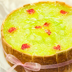 冷蔵商品 φ14cm メロン の ショートケーキ ( メロンケーキ )冷蔵 バースデーケーキ ホールケーキ バラ ゼリー 誕生日 フルーツケーキ 記念日用 お祝い おやつ フルーツ マスカット 5号 裏メニュー シャインマスカット 変更可能 期間限定 8月から10月頃 【楽ギフ_包装】