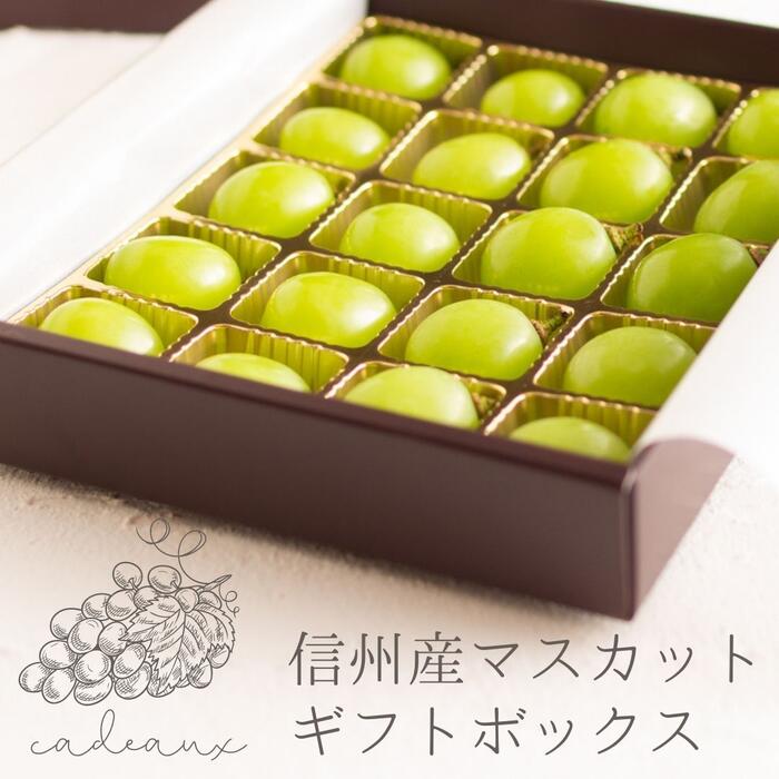 【送料無料】厳選信州のくだもの【フルーツギフト】皮まで丸ごと食べられる＜シャインマスカット＞1粒カット・箱入り【贈答用】&minus;1箱誕生日プレゼント贈り物／6、7、8月はハウス栽培品・残暑お見舞・お中元