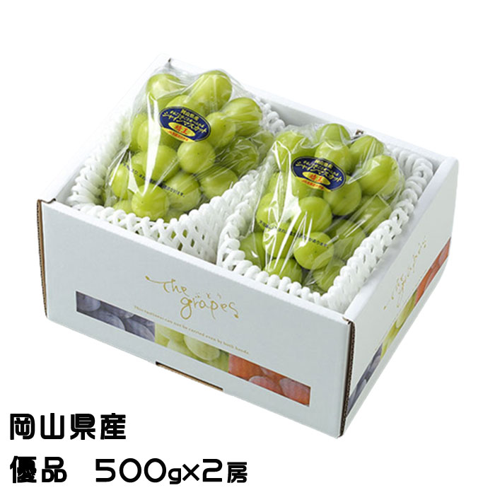 お中元 ぶどう シャインマスカット晴王 優品 500g×2房 岡山県産 葡萄 ブドウ ギフト お取り寄せ