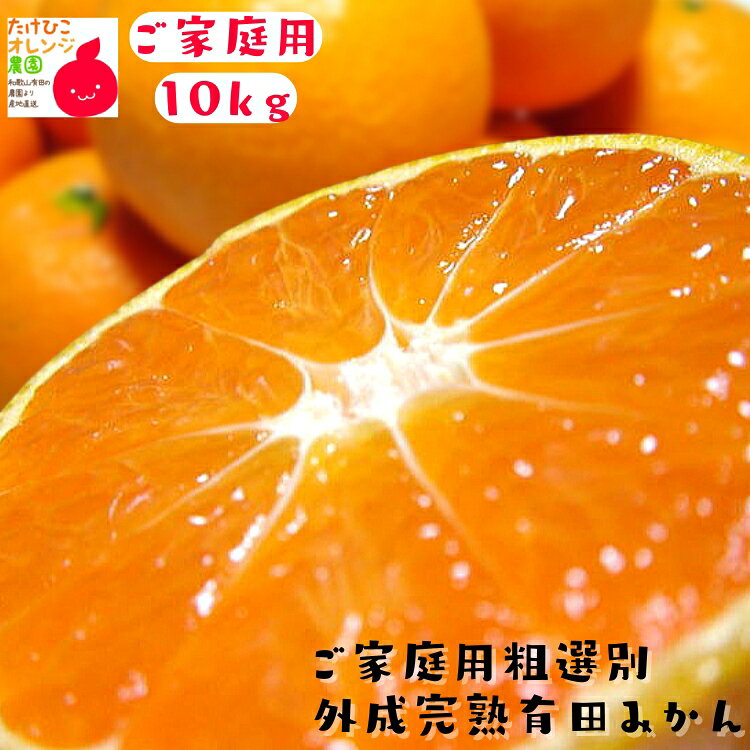 【早期予約価格】ご家庭用 粗選別 外成 完熟 有田みかん 10kg +200g(痛み補償分) _ 訳あり フルーツ 果物 送料無料 ミカン くだもの 産地直送 温州みかん 美味しい 和歌山 県 有田 自宅用 不揃い 農家直送