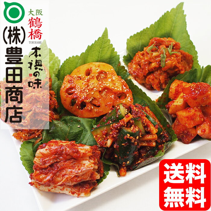 贅沢キムチ6種盛り(チャンジャ・白菜・胡瓜・大根・れんこんキムチ・スルメ味付け) 【送料無料 おつまみ キムチ ギフト 漬物 セット 珍味 韓国食材 】