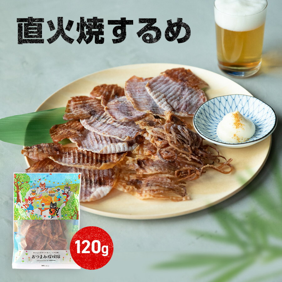 【当商品2セット購入で全19種から1種おまけつき】珍味 直火焼するめ 120g 送料無料 酒のつまみ おつまみ 魚介 イカ スルメ メール便