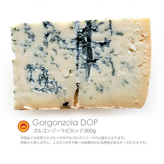 ゴルゴンゾーラ ピカンテ　DOP認定品　約300g（270g-330g）　DOP認定品　ブルーチーズ　【冷蔵/冷凍可】　ブルーチーズ　青カビ　ハイ食材室　チーズ　オリジナル　おつまみ