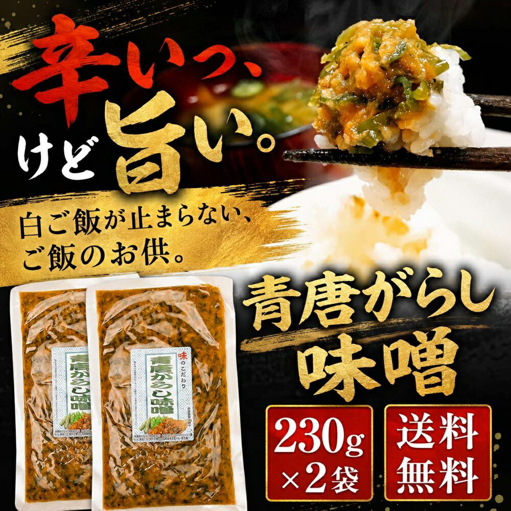 辛いっ けど旨い 青唐がらし味噌 230g×2個セット メール便 送料無料 青唐辛子味噌 ご飯のお供 おかず味噌 お取り寄せグルメ 国産みそ使用 ごはんのお供 おにぎりの具 冷奴 焼肉 薬味 晩酌 おつまみ ピリ辛 やみつき