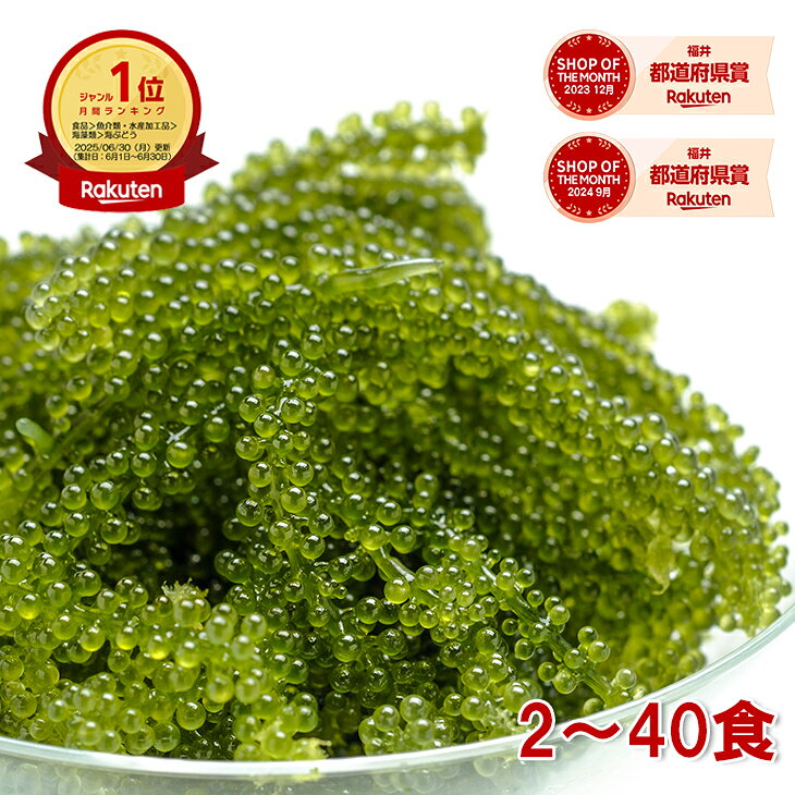 【楽天1位】 海ぶどう うみぶどう 2食～40食 食べ方 タレ 常温保存 お取り寄せ 海藻 無添加 送料無料 無着色 塩漬け特許技術 プチプチ 食べ切りパック 賞味期限長い おつまみ ご飯のお供 えつすい 常温 【動画あり】 【おつまみ・海鮮】