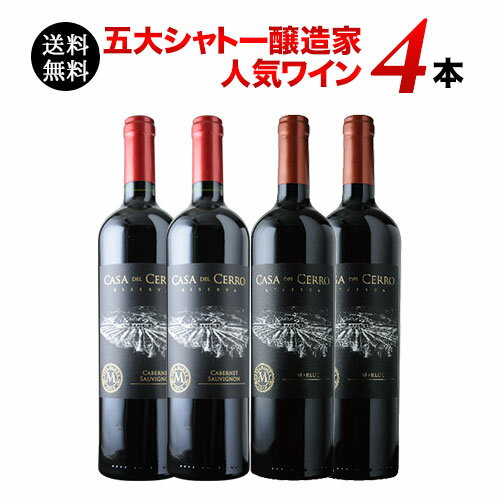 五大シャトー醸造家ワイン4本セット（赤4本）送料無料【ワイン ギフト ソムリエ厳選】