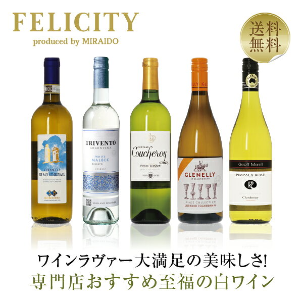 【09/18入荷予定】500円OFFクーポン対象 【17】専門店が選ぶ 至福の白ワイン 5本セット 第21弾 750ml×5 飲み比べ ワイン セット 【送料無料】【包装不可】