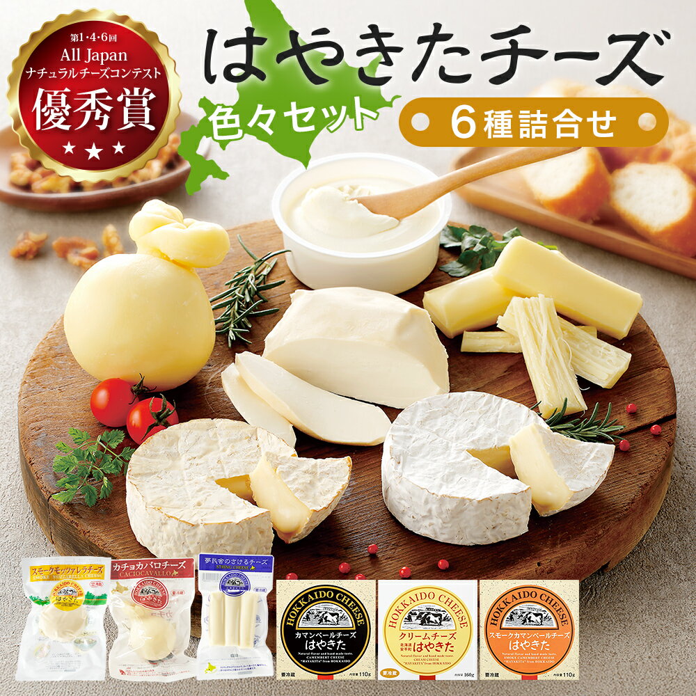 【ふるさと納税】夢民舎はやきたチーズ色々詰合せセット カマンベールチーズ クリームチーズ モッツァレラ カチョカバロ さけるチーズ 詰め合わせ 食べ比べ 贈答 ギフト 人気 国産 北海道 安平町 産地直送 人気 おすすめ 送料無料