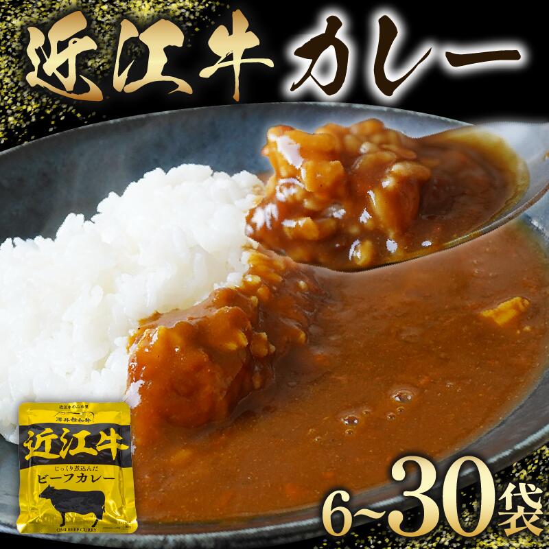 【ふるさと納税】 近江牛 レトルト カレー 160g×6～30袋 セット 【 黒毛和牛 牛肉 960g ～ 4800g 肉 ビーフカレー 自宅用 国産 近江 三大和牛 和牛 贈り物 内祝い 神戸牛 松阪牛 に並ぶ 日本三大和牛 常温 常備食 保存食 滋賀県 竜王町 澤井牧場 送料無料 5000円以下 】