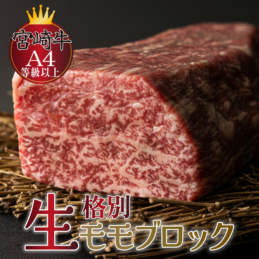 【ふるさと納税】【数量限定】＜冷蔵・真空包装＞A4等級以上！宮崎牛モモブロック(約600g) 肉 精肉 牛 ふるさと お肉 おすすめ ブロック もも肉 モモブロック ブロック肉 国産 国産牛 牛肉 グルメ 宮崎 お取り寄せ 特産品 BBQ アウトドア 宮崎県 串間市 送料無料