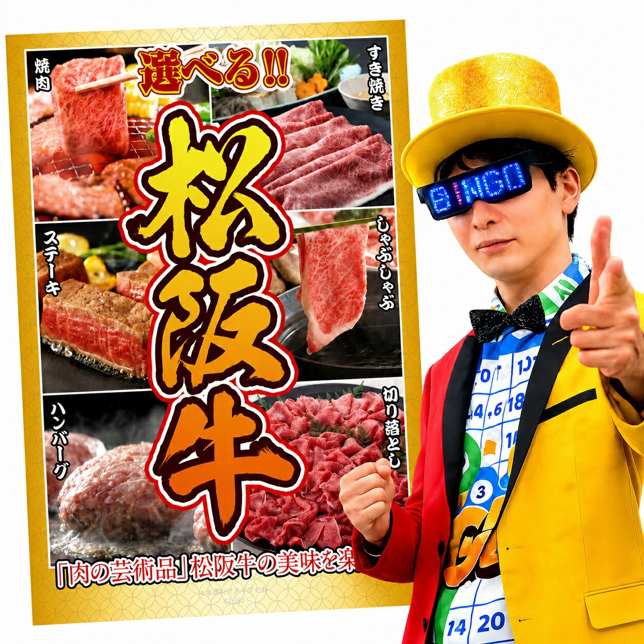 【ポイント10倍★要エントリー】景品 パネル 目録 選べる豪華松阪牛 単品 ビンゴ 結婚式 二次会 披露宴 会社イベント ゴルフコンペ 忘年会 抽選会