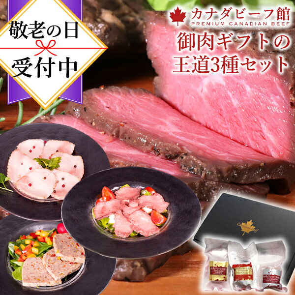 ローストビーフ プレゼント ギフト ローストビーフランキング 1位受賞 カナディアンローストビーフ入り 肉 食品 ギフト 贈り物 お肉 お祝い お取り寄せグルメギフト 御肉ギフトの王道3種セット(3〜4人前) お中元 夏ギフト