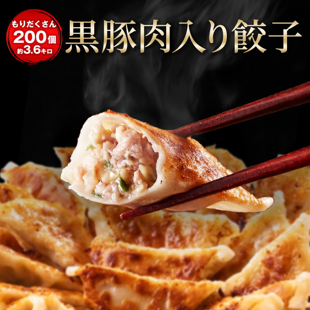 黒豚肉入り冷凍餃子 200個 一龍堂 餃子 生餃子 ぎょうざ ギョウザ ギョーザ 冷凍食品 食品 惣菜 中華惣菜 点心 中華 中華点心 大人気冷凍商品 送料無料 プレゼント 人気 お歳暮
