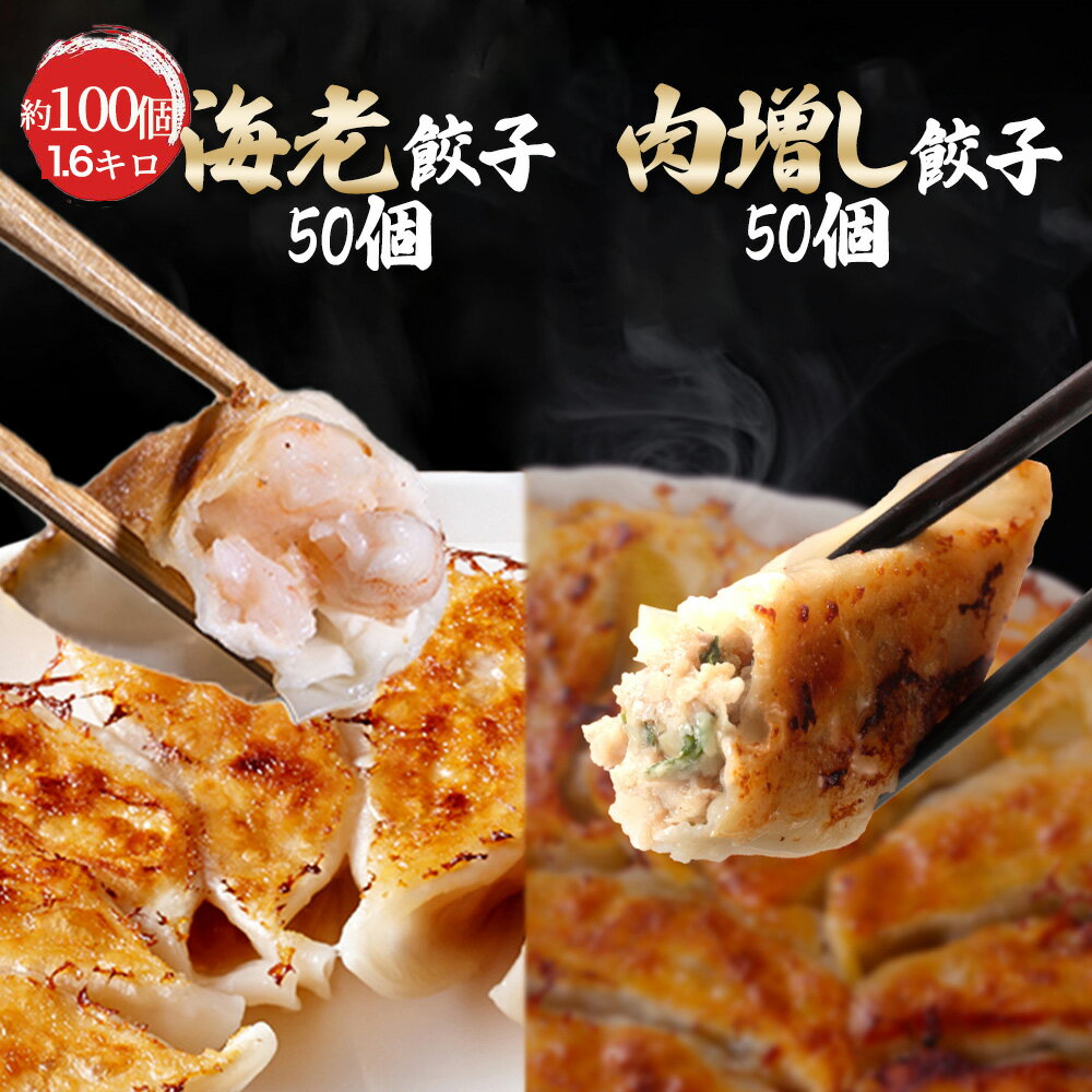 【ショップ・ザ・イヤー2024 受賞】【総合ランキング入賞】肉増し餃子50個海老餃子50個 餃子 ぎょうざ ギョウザ ギョーザ 生餃子 冷凍餃子 海老餃子 海老 エビ餃子 エビ えび一龍堂 送料無料 冷凍食品 食品 惣菜 中華惣菜 中華