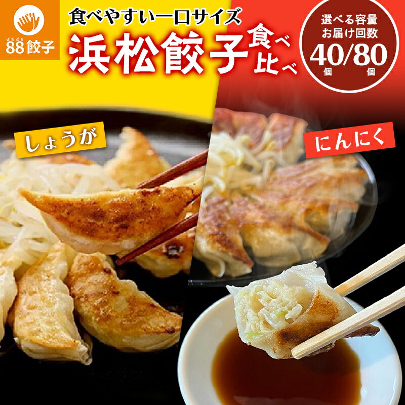 【ふるさと納税】餃子 88ぱちぱち餃子 40個～(にんにくあり にんにくなし) 選べる容量 回数 定期便 浜松餃子 冷凍餃子 一口餃子 焼き餃子 生餃子 ギョーザ 惣菜 おかず つまみ 小分け 冷凍食品 取り寄せ ご当地 ご当地グルメ ニンニク不使用 浜松市 配送不可：離島