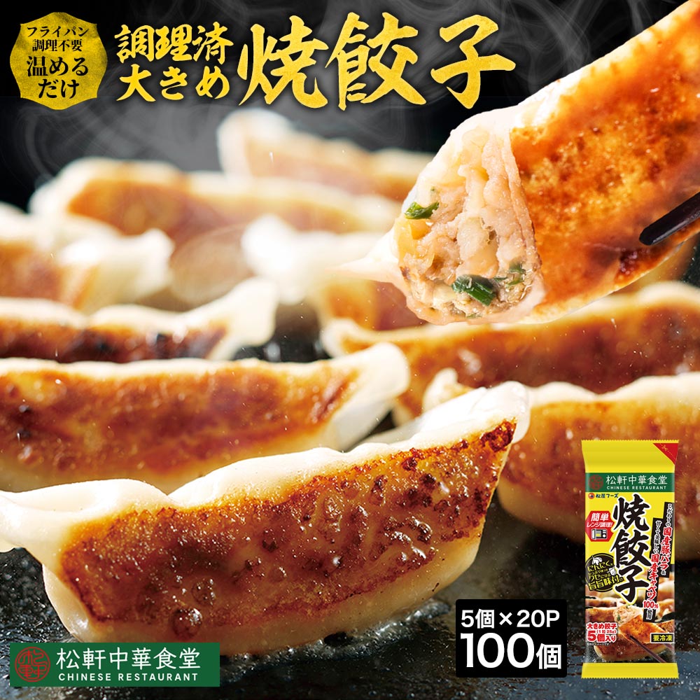 【衝撃の60％OFF】 松軒中華食堂「餃子」5個×20パック 100個 送料無料 松屋 公式 レンジで完成 餃子 ぎょうざ ギョウザ 調理済 お惣菜 おかず 冷凍食品 牛丼 肉 業務用 惣菜 お弁当 冷凍餃子 非常食 セール 半額
