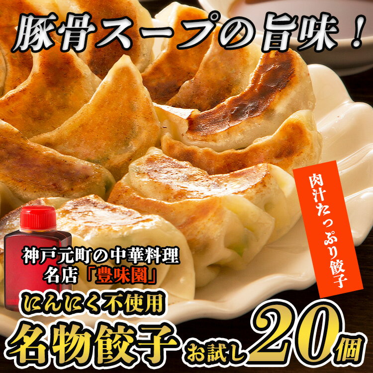 【同梱用】(タレ付き)手作りギョーザ肉汁 20個 焼き餃子 (送料別)中華点心冷凍ギョーザ ニンニクなし ぎょうざ生餃子 冷凍食品 食品 惣菜 中華惣菜 点心 中華 中華点心 グルメ
