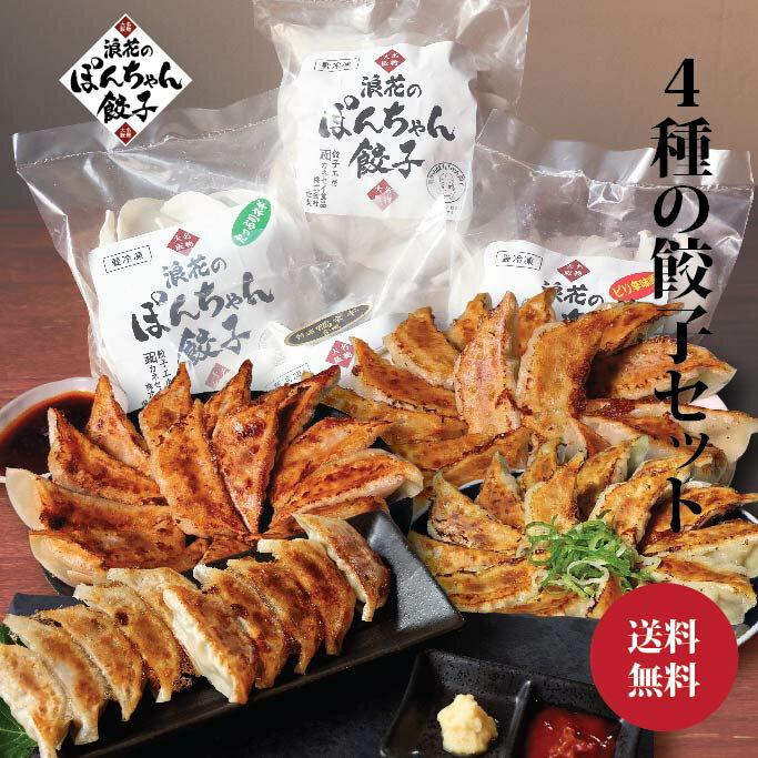 敬老の日 餃子 95個 タレ付き ◆国産◆お得な4種の餃子プレミアムセット 浪花のぽんちゃん餃子 餃子 冷凍餃子 生餃子 ぎょうざ ギョウザ ギョーザ ギフト お取り寄せグルメ 贈り物 フードロス 保存料 着色料 無添加