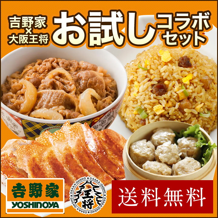 【期間限定500円OFFクーポン！4820円→4320円】＜吉野家×大阪王将 お試しコラボセット＞吉野家 牛丼の具 冷凍食品 餃子 通販 お取り寄せ レンチン 簡単 備蓄 中華 吉野屋 ぎょうざ ギョウザ ギョーザ 冷凍餃子