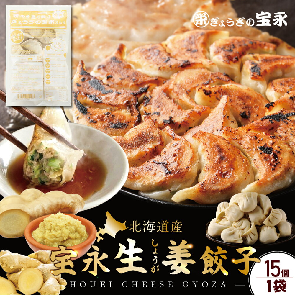 【ポイント5倍】宝永生姜餃子（ニンニク不使用）375g（約15個入）ぎょうざの宝永 【製造元】 北海道 冷凍餃子 ぎょうざ 生餃子 中華 惣菜 点心 もちもち ギフト 御礼 内祝 お返し お中元 父の日