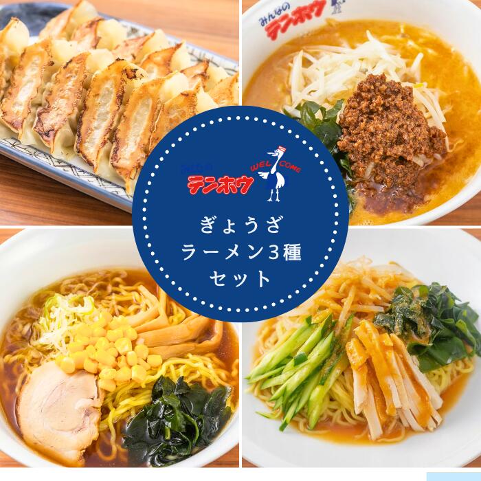 【ふるさと納税】 テンホウ 餃子 1袋 ラーメン 3種 セット 選べる 1〜3袋セット | タンタンメン 担々麺 しょうゆ 醤油 バンバンチーメン 冷凍 詰め合わせ 食べ比べ ご当地 ラーメンセット 中華 冷凍ラーメン 時短調理 ストックおかず長野県 諏訪市 送料無料 [21-022122]