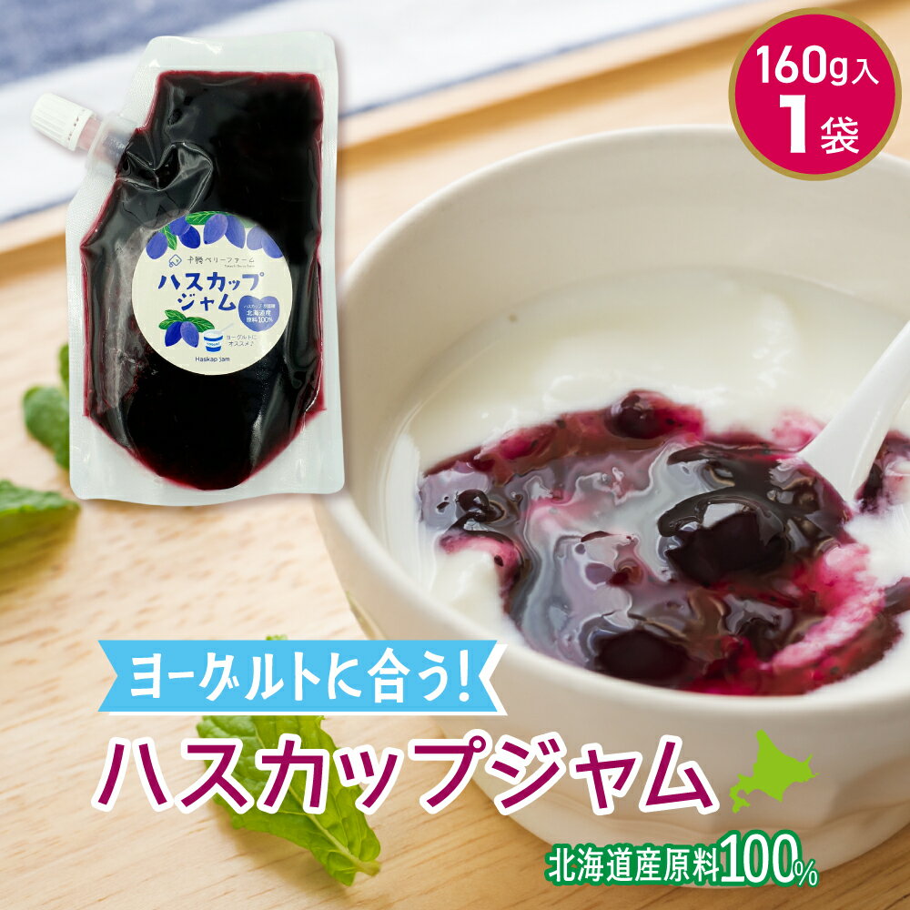 ジャム お試し 無添加 ハスカップジャム 北海道 160g(スタンドパック)×1袋 ヨーグルトソース お試し フルーツソース デザートソース ベリーソース ナチュラルジャム haskap jam 国産ジャム