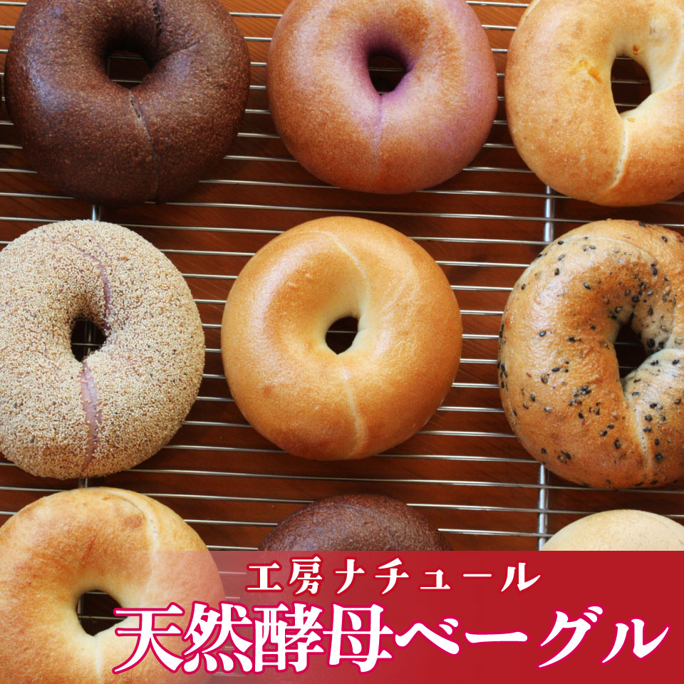 【ふるさと納税】＜『工房ナチュール』の天然酵母ベーグルセット 12個 内容お任せ ＞ナチュールベーグル セット 無添加 自家製酵母 小麦 プレーン クリームチーズ あずき 高知県 佐川町 【冷凍】 **2026年発送分受付中**