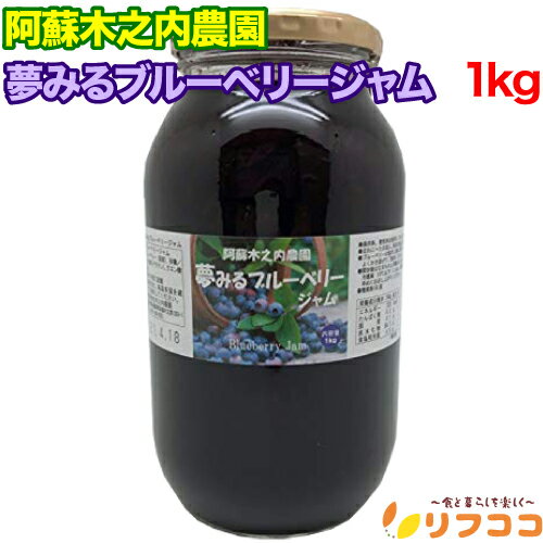 【プチプチ巻いて発送します】阿蘇木之内農園 夢みる ブルーベリージャム 1kg 低糖度ブルーベリージャム 果肉入り 国産 熊本県 阿蘇 ブルーベリー スプレッド