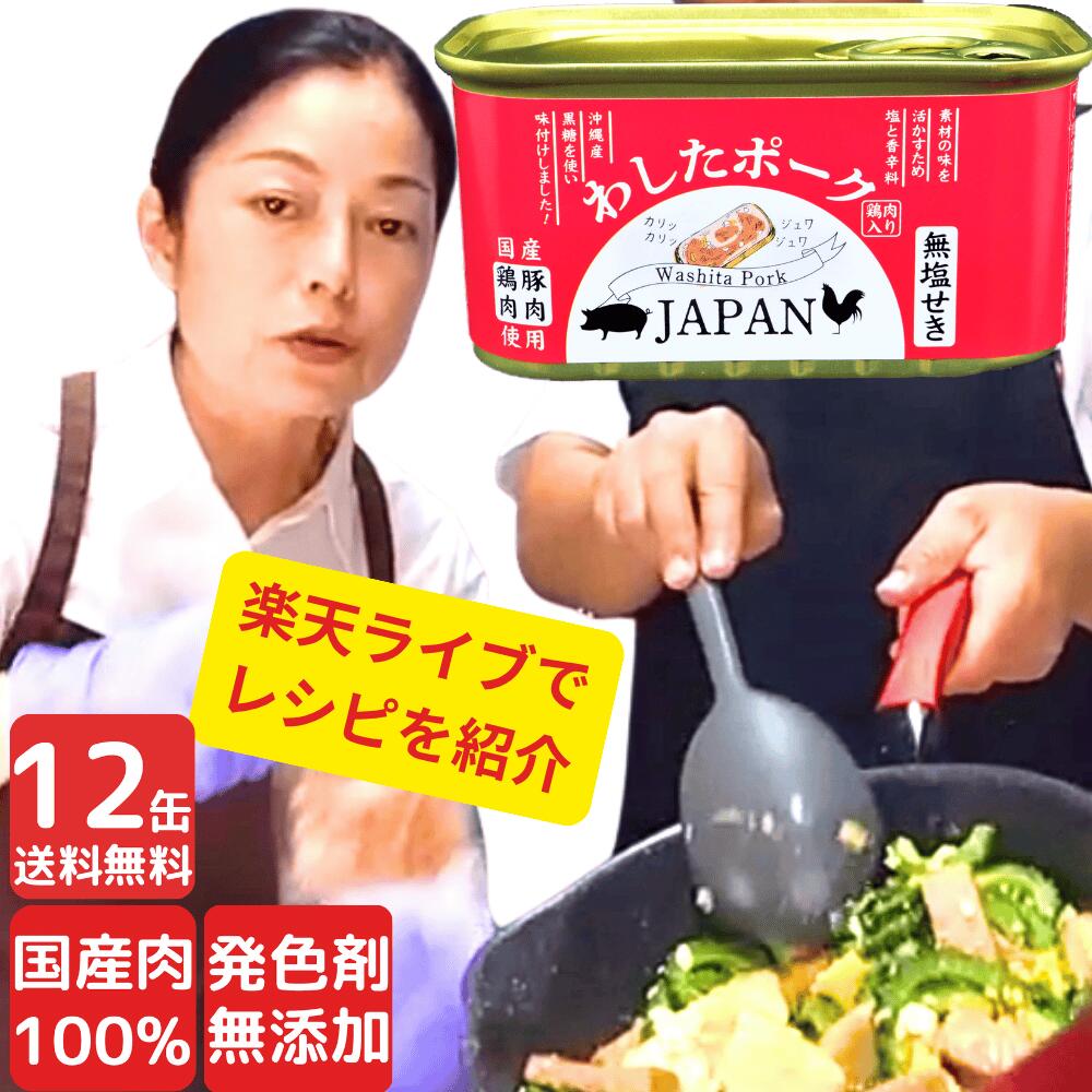 沖縄 ポーク缶 カタリストショップ 備蓄食 防災食 12缶 わしたポーク JAPAN 備蓄 非常食 食料 食料品 缶詰 備蓄用 缶詰め 詰め合わせ 楽天1位 国産 無添加 無塩せき 送料無料 長期保存 発色剤 不使用 沖縄県物産公社