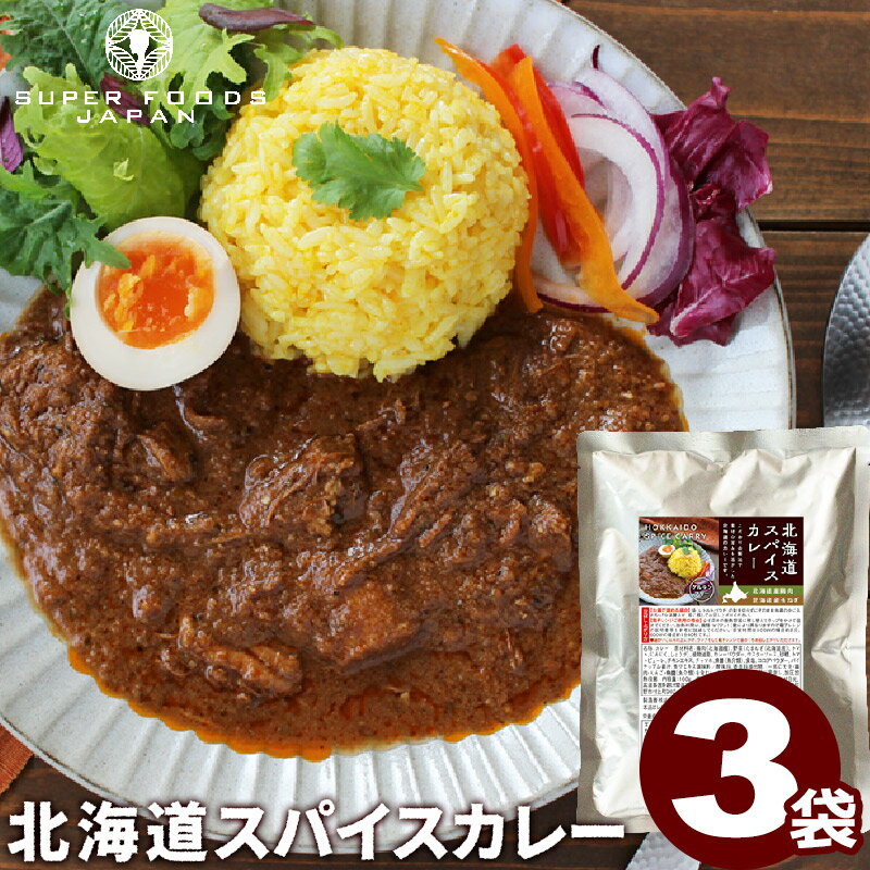 ＼楽天ランキング1位獲得！／ カレー グルテンフリー 北海道スパイスカレー 3食セット 送料無料 中辛 ほぐし肉カレー レトルト