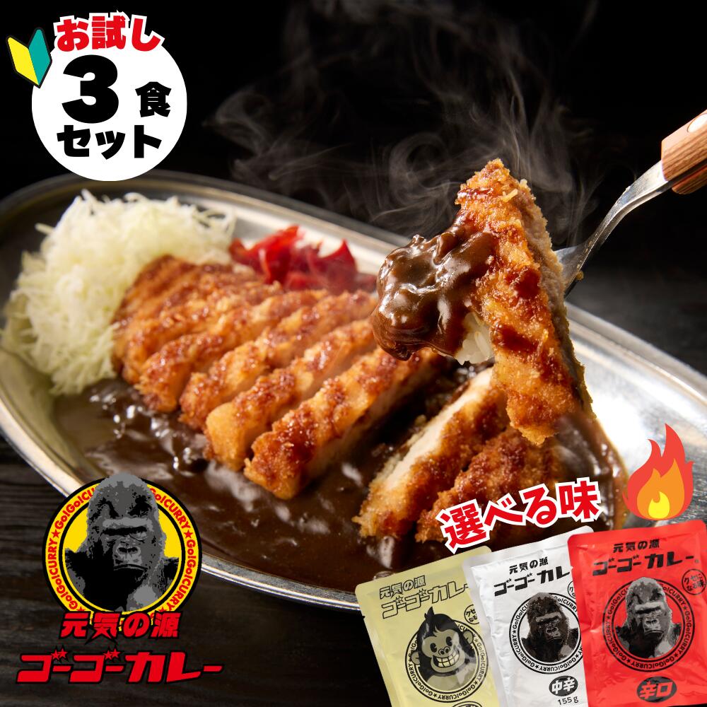【ご新規様限定！】ゴーゴーカレー★お試し★選べるセット 3食 カレー レトルト カレー 金沢カレー ご当地 グルメ 人気 国民食 辛口 中辛 甘口 やみつき 常温 湯煎 仕送り 一人暮らし 受験生 子供 非常食 備蓄用 防災食 ギフト お取り寄せ