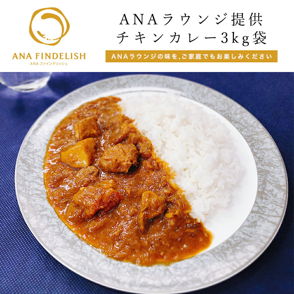 【 ANA’s Sky Kitchen 】おうちで旅気分！！ANAラウンジ提供食販売 オリジナルチキンカレー　3kg袋　レトルトカレー カレー レトルト食品 常温 食品 保存食　キャンプ 3kg　高級 惣菜 グルメ