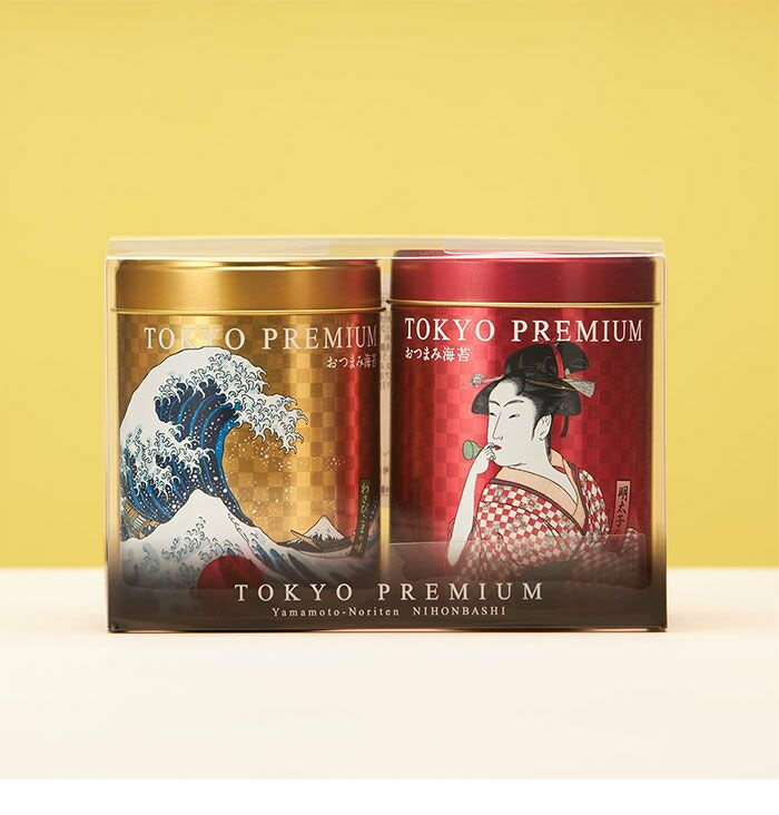 山本海苔店 東京プレミアム おつまみ海苔 2缶詰合せ（わさびごまの味／ 明太子の味） お歳暮 帰省 土産 日本橋 東京 お土産 東京土産 東京みやげ 手土産 おしゃれ 大人 ギフト 味付け海苔 山葵 老舗 高級 贈答 プレゼント
