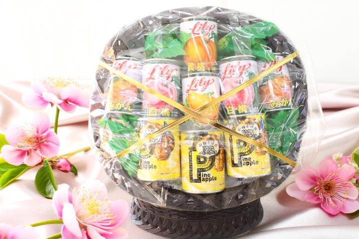 缶詰め盛りかご缶詰めかご盛りお供え　御供　法事　ご霊前　法要　お葬式　通夜盆　お供え【楽ギフ_包装選択】【楽ギフ_のし宛書】【あす楽】水果 fruit【楽ギフ_メッセ入力】送料無料