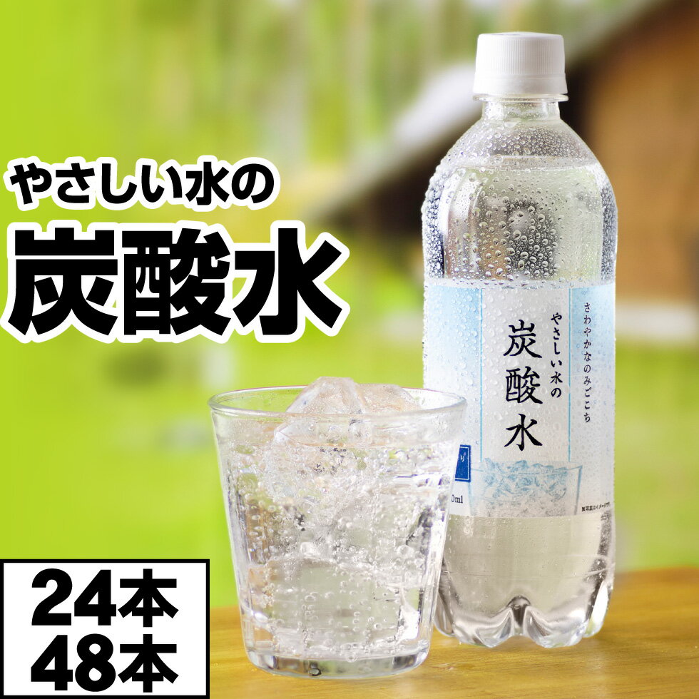 炭酸水 500ml 24本/48本 ペットボトル プレーン 24本入 1箱/2箱 LDC 国産 山形産 やさしい水の炭酸水 ケース まとめ買い ソーダ ハイボール 割材