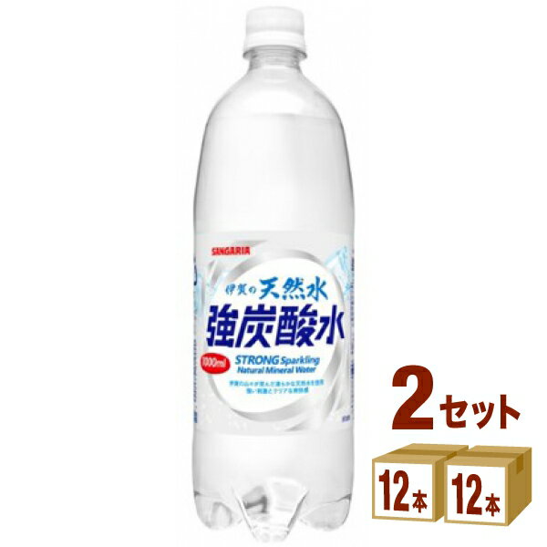 【特売】サンガリア 伊賀の天然水 強炭酸水 1000ml（1L）×12本×2ケース（24本） 飲料【送料無料※一部地域は除く】伊賀 強炭酸水 1L 1L 天然水 24本 大容量