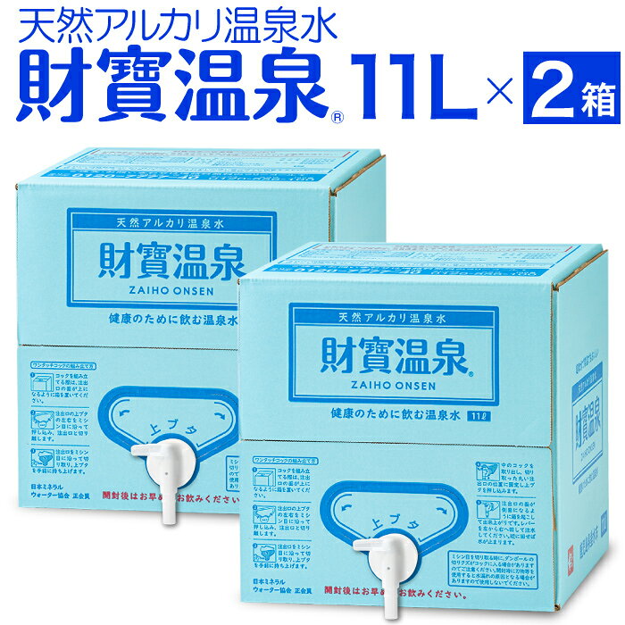 【ポイント3倍】 温泉水 水 ミネラルウォーター 大容量 11L 2箱 財宝 送料無料 シリカ水 みず 国産 天然水 シリカ 軟水 飲料水 ギフト 天然アルカリ温泉水 財宝温泉 BIB バッグインボックス PFAS 検査済 お中元 夏ギフト