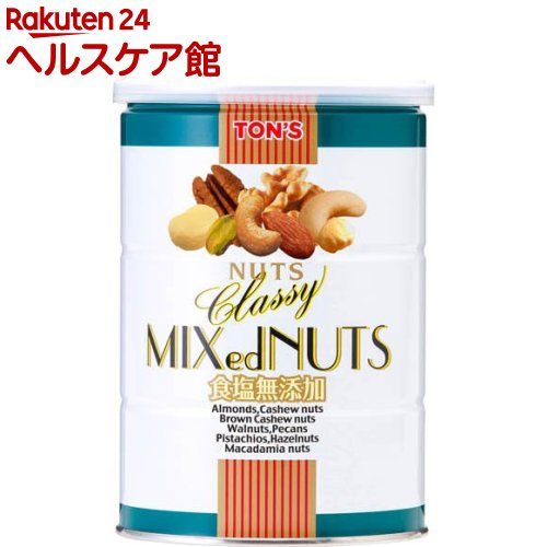 東洋ナッツ食品 食塩無添加 クラッシー ミックスナッツ缶(360g)【spts3】【TON’S】[おやつ]