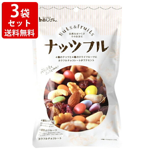 送料無料　ナッツフル 150g　ミックスナッツ　ドライフルーツ　チョコ×3個 味源 クロネコゆうパケット ポスト投函（代引き・同梱・着日指定・ギフト包装不可）　贈り物 ギフト プレゼント お中元 夏ギフト 暑中見舞い